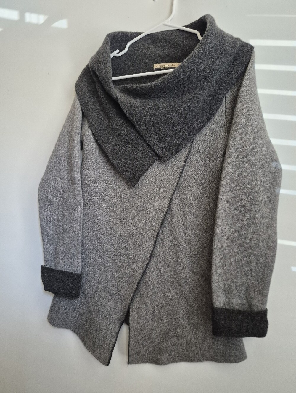 Chiaramente Italy Wool Blend Draped Wrap Cardigan Jacket Sz S Lagenlook